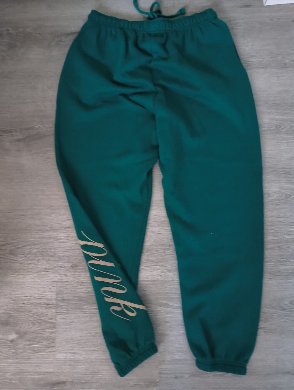 Victoria's Secret Pink Sweat Pants Size L Forest Green - Picture 3 of 7